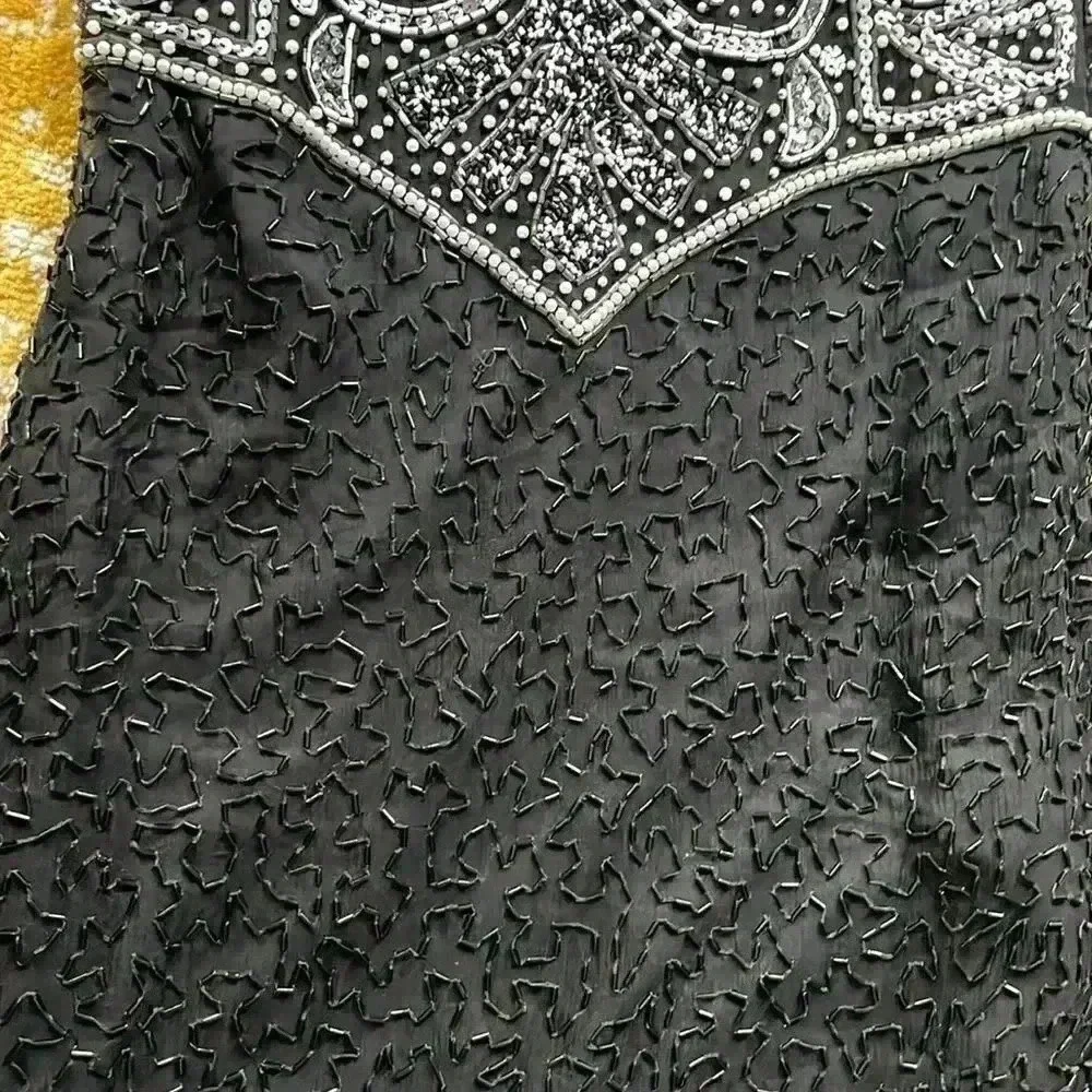 Lawrence Kosar New York vintage hand beaded mini cocktail dress S